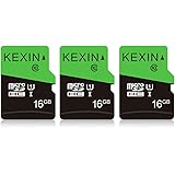 KEXIN 16GB Micro SD Karte 3 Stück UHS-I MicroSDHC Speicherkarte bis zu 80 MB/s (Class 10 U1 C10) Memory Karte SD Card für Kam