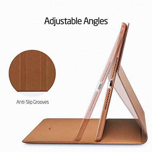 Neues iPad 2017 iPad 9.7 Zoll Hülle, ESR® Städtisch Serie Cover Auto aufwachen / Schlaf Funktion Smart Case und Einstellbarem Blickwinkel Funktion Schutzhülle für Neue iPad 9.7 2017 (Braun) - 6