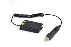 HYS Cargador Walkie Talkie para coche, adaptador eliminador de batería compatible con radio bidireccional Baofeng UV-5R UV-5RE Plus UV-5RA Plus