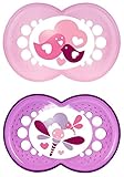 MAM Set of 2 Dummies - +16 Months - Girl - Pink - Without Bisphenol A