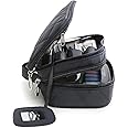 Aepigo Cosmetic Bag Travel Professional Cosmetic Makeup Kit Storage Organizer Toiletry Vanity Bag with Adjustable Compartment (Black)