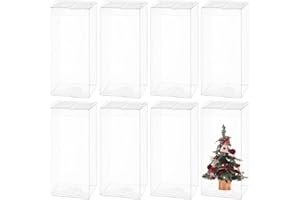 BENECREAT 20 Pack Scatole in PVC Trasparente 7x7x16cm Scatola di Plastica Contenitore di Regalo Contenitore di Cioccolato Dolce per Matrimonio Partito Compleanno