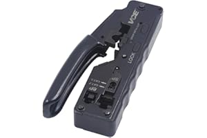 VCE GJ669BK Herramienta RJ45 Crimpadora de Red rj45 Herramienta para Conectores de Cable RJ45 RJ11 Cat7 Cat6A Cat6 Cat5 8P/6P-Negro