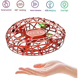 MARSMO Cadeau de la fête des Enfants Flying Toys Drones Mini Drones pour Enfants et Adultes Drone Quadcopter controlé à la Main Rechargeable avec Induction Infrarouge Enfants Jouet Volant Orange