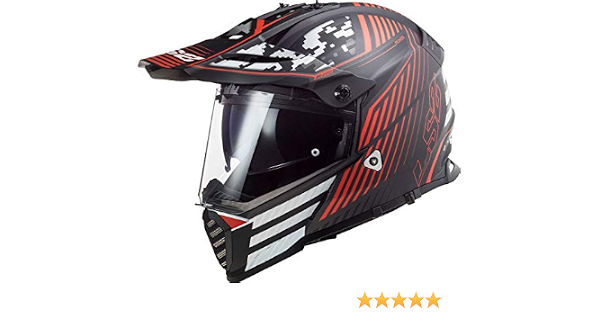 LS2 404363411L Casco Motocross MX436 Pioneer Evo Saturn, Unisex, Nero  Opaco/Rosso, L : Amazon.it: Auto e Moto