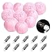 Produktbild FullBerg 10er Rosa Papier Laterne Lampions (25cm) + 10er Kaltweiße Mini LED-Ballons Lichter, rund Lampenschirm Hochtzeit Garten Dekoration Papierlaterne 10"