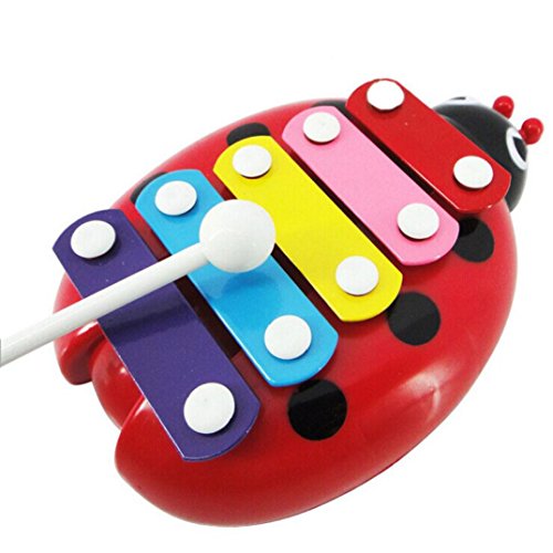 FEITONG Infant Kids Love 5-Note Xylophone Musical Toys Wisdom Development Beetle