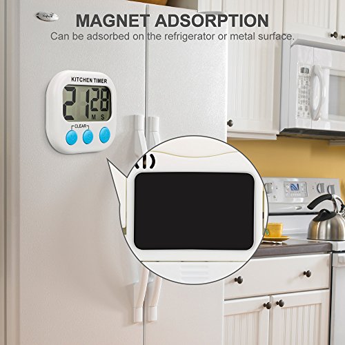 Küchen Timer ,Topist Digitale Küchenuhr/ Elektronischer Timer/Küchentimer/Kochentimer/,Digital Timer mit Großem Bildschirm und Magnet für die Küche zum Kochen, Backen, Spiele, Sport und Büro - 3