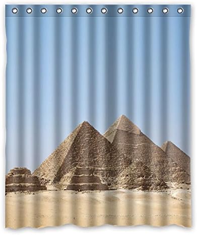 152 cm x183 cm (60 "x72") bathroom shower curtain, The pyramids of ancient Egypt culture pattern retro design shower curtain, toilet polyester curtains.