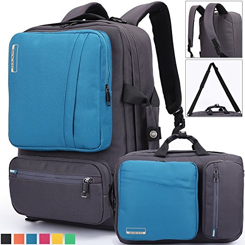 SOCKO 17,3 Zoll Mehrzweck Laptop Rucksäcke Reiserucksack Wanderrucksäcke College Studenten Rucksack Business Henkeltasche Aktentasche Schultertasche Umhängetasche mit Griffe und Tragriemen für 17 - 17,3 Zoll Laptop / Notebook / Macbook Computer,Grau-Blau