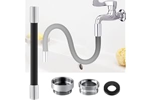 URFEDA Prolunga rubinetto tubo per rubinetto estensione della doccia rubinetto girevole a 360° resistente agli spruzzi Prolunga per rubinetto pieghevole per lavelli da cucina 30 cm