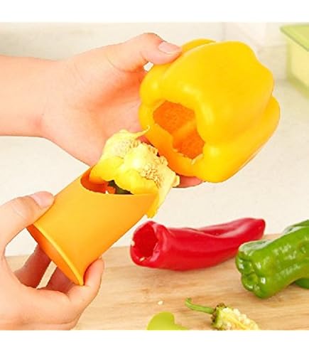 Évideur/épépineur De Poivrons 2 En 1 - Outil De Cuisine Pratique - Pour Poivrons Et Autres Légumes - Beige