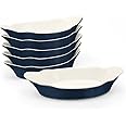 Kook Ceramic Au Gratin Baking Dishes, Individual Serving, for Casseroles, Lasagna & Cobblers, Oven, Microwave & Dishwasher Safe Bakeware, oz, Set of 6, White
