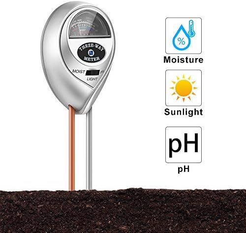 Greenbang Soil Moisture Meter,3 In1 Soil Moisture Meter Humidity Light and pH Tester 2 Pins Soil Detector Gardening Tool for Home, Farm, Lawn, Indoor &amp; Outdoor (No Battery Needed)