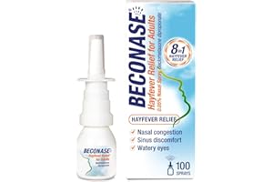 Beconase 8 in 1 Hayfever Relief Nasal Spray (100 Spray Bottle) - Long Lasting Effective Relief from Hayfever - Portable and Lasts Up to 24 Hours When Used Twice a Day - Non Drowsy