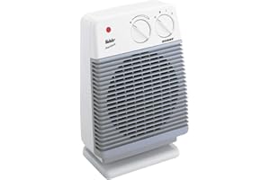 Fakir Heizlüfter Hobby HL 600 – Heizlüfter für das Badezimmer, 2000 Watt mit 2 Heizstufen, Ventilatorfunktion, Tropfwasser- & Überhitzungsschutz, Drehregler & Betriebskontrollleuchte