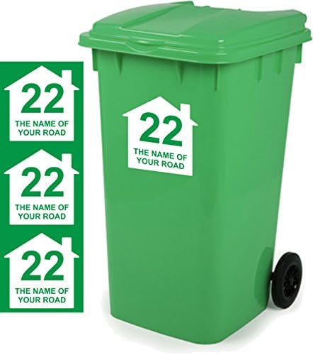 Wheelie Bin Stickers Customsed Pack of 3 Signs Size 18cm x 18cm D6