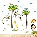 Produktbild Waldtiere Giraffe Lion Monkey Palme Wandaufkleber für Kinderzimmer Kinder Wandtattoo Kinderzimmer Schlafzimmer Dekor Poster Wandbild