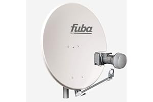 FUBA VERTRIEBS-GMBH Fuba Satellitenschüssel Komplettset 2 Teilnehmer DAL 802 G - Sat Komplettanlage Fuba DAL 800 G Alu Sat-Schüssel/Sat-Spiegel 80cm hellgrau + Fuba DEK 217 Twin LNB - HDTV, UHD(4K/8K), 3D