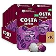 Costa Dark Intense Roast Aluminium Coffee Pods (Pack of 10, Total 100 Coffee Capsules)