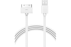 TechRise 30-Pin USB Sync and Charging Cable [1-Pack] - Compatible with iPad 1/2/3, iPod, iPhone 3G/3GS/4/4S - 1M Length - Fast and Reliable Charger Lead for Seamless Data Transfer and Charging