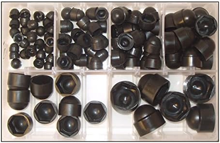 Assorted M5, M6, M8, M10, M12 & M16 Metric Black Nylon Nut & Bolt Hex Cap Covers