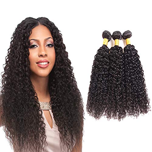 tissage cheveux humain bouclés kinky curly bresilien tissage 3 piéces bundles brésilienne vierge de cheveux malaisie lisse naturel 18" 20" 22"