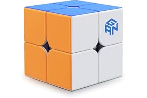 GAN 251 V2, Kostka 2x2 Dla Speedcuberów Gans Mini Kostka Układanka Zabawka 2x2x2 Magiczna kostka 51mm Zabawka dla Początkujących (Na Kolorowym Plastiku)