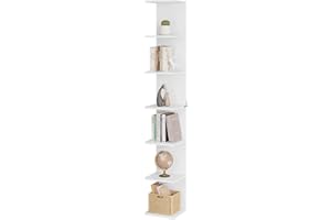 ‎WOLTU WOLTU Regal, Standregal mit 7 Ebenen, Wandregal weiß, Bücherregal Küchenregal schmal, freistehend wandmontiert, für Küche Wohnzimmer Schlafzimmer, aus Holzwerkstoff, RGB46ws