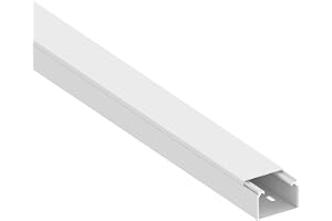 Cablecoach Habengut kabelkanal (med monteringshål i marken) 40 x 60 mm av PVC, färg: vit, längd 1 m
