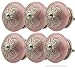 Produktbild Möbelknopf Möbelknauf Möbelgriff Set Nr.72 6er rosa Keramik Porzellan handbemalte Vintage Möbelknöpfe für Schrank, Schublade, Kommode, Tür - Jay Knopf
