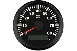 ‎ELING ELING Drehzahlmesser mit Stundenzähler für Auto, LKW, Boot, Yacht, 0-8000 U/min, 85 mm mit Hintergrundbeleuchtung