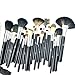 MSQ Professional 32pcs Animal Hair Makeup Brush Set Natural Wood Handle With PU Leather Case