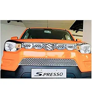 SDR Front Chrome Grill Compatible with Maruti Suzuki S-presso (2019-Present) 2 Pcs