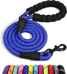 BRONTIX BRONTIX 5ft Strong Dog Leash with Comfortable Padded Handle and Highly Reflective Threads for Small Medium Large Dogs