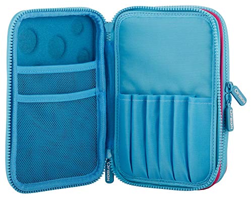 Ofsign Sports Dual Layer Pencil Case for Boys â Multi-Use Pencil Box for Girls with Mesh Pocket, Stationery Items Organizer, Large Capacity Pencil Pouch (Football Art, Pink) - Image 8