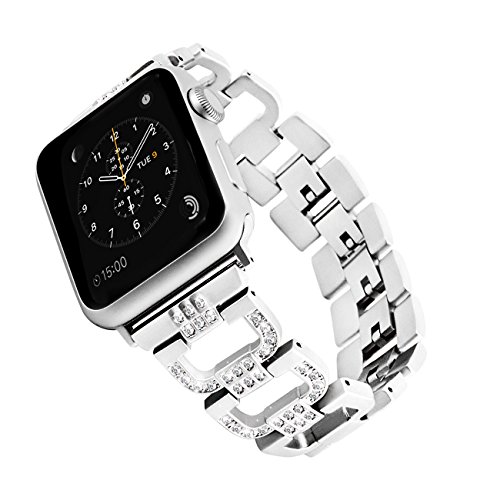 Rockvee Apple Watch Band, Stainless Steel iWatch Band Replacement Strap for Apple Watch Series 3 Series 2 Series 1 Nike+ Sport Edition - 38mm & 42mm (Silver, 38mm)