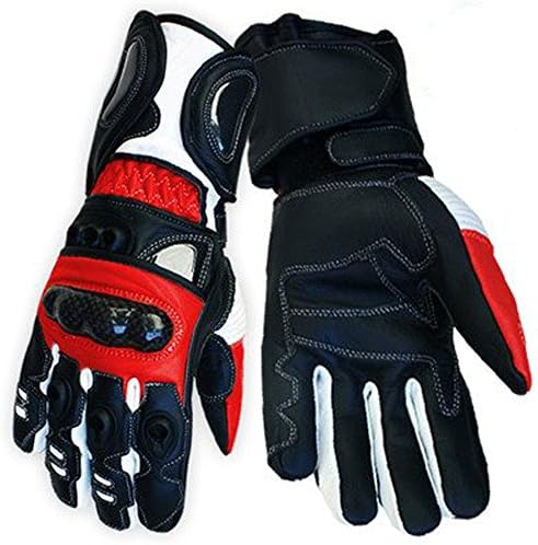 Red Vector Race Kevlar Leather Vented Motorcycle Gloves rp £62 (Small)
