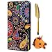 Produktbild Flip Handy Schutzhülle für Samsung Galaxy A7 2018 Case Cover mit Tier Kable Stift, Stoßfest Weich PU Leder Brieftasche Damen Herren Karten Magnet Stand Halter Klappetui (Schwarz)