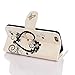 iPhone 5 Case,iPhone 5S Wallet Case,Leeook Retro Elegant Pretty Creative White Embossing Love Heart Butterfly Flower Flip PU Leather Fold Wallet Pouch Case with Strap Stand Credit Card ID Cash Holders Book Style Stand Function Magnetic Closure Case Cover for Apple iPhone 5S/SE/5 + 1x Black Stylus