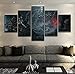 Produktbild WEPAINT Modern Home Wandkunst Dekor Rahmen Bilder Kunstdruck 5 Stücke Barbar Demon Hunter Diablo Reaper of Souls Für Jungen Zimmer Poster 40X60_40X80_40X100cm_Frame