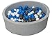 Produktbild Bällebad Ballpool Kugelbad Bällchenbad Bällchenpool Kinder Pool mit 300 Bällen (Farbe der Bälle: weiß, blau, grau)