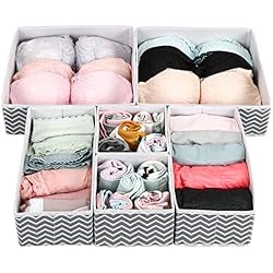 UMI. by Amazon Lot de 6 Organiseur de Tiroir pour sous-vètements, Boîte de Rangement Pliables pour Armoire et Tiroir de Placard, Paniers de Rangement pour Chambre d'Enfant, Gris, 27,9 x 27,9 x 13 cm