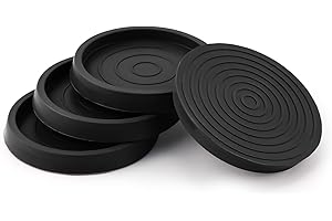 SAVITA 4PCS Furniture Caster Cups, 2.5inch Round Furniture Coasters Rubber Furniture Feet Chair Leg Caps Non-Slip Furniture Pads Premium Floor Protectors for Bed Cabinet Sofa Chair Table Piano (Black)