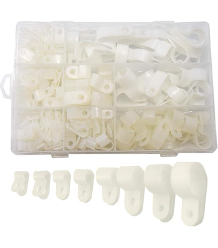 Kit Clip Per Cavi Con Viti - 135 Pezzi In Nylon Nero, 6 Misure Per Organizzare Fili In Casa E Ufficio - Foto 3