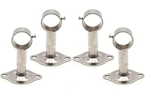 CTFOREST 4 Piezas Soporte Barra Cortina, Soporte Cortina Metal, Soporte Montaje en Techo Ajustable, Se usa para instalar barras cortina en el techo y también se usa para instalar barras ropa (plateado)