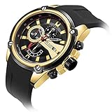 LLLS Men es Analogue Quarz Watch mit Silikon Strap Sports Casual Fashion Business Waterproof Chronograph