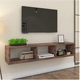 Egecan Mobilya Ceviz 140 Cm Tv &Uuml;nitesi Tv Standı Duvar Rafı Kitaplık