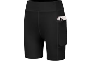 Arshiner flickor sportshorts unisex shorts leggings barn cykelshorts hög midja gymshorts med ficka 5-12 år