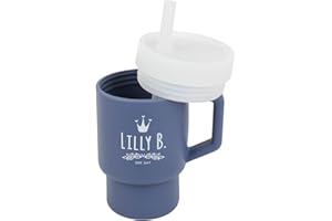 Lilly Belly Sippy Cup – Silicone Toddler Cup – BPA-Free Baby Cup Safe for Toddlers – Easy to Clean Toddler Water Bottle – Flexible Sippy Cup 12+ Months – Baby Straw Cup with Handle 8oz (250ml) (Blue)